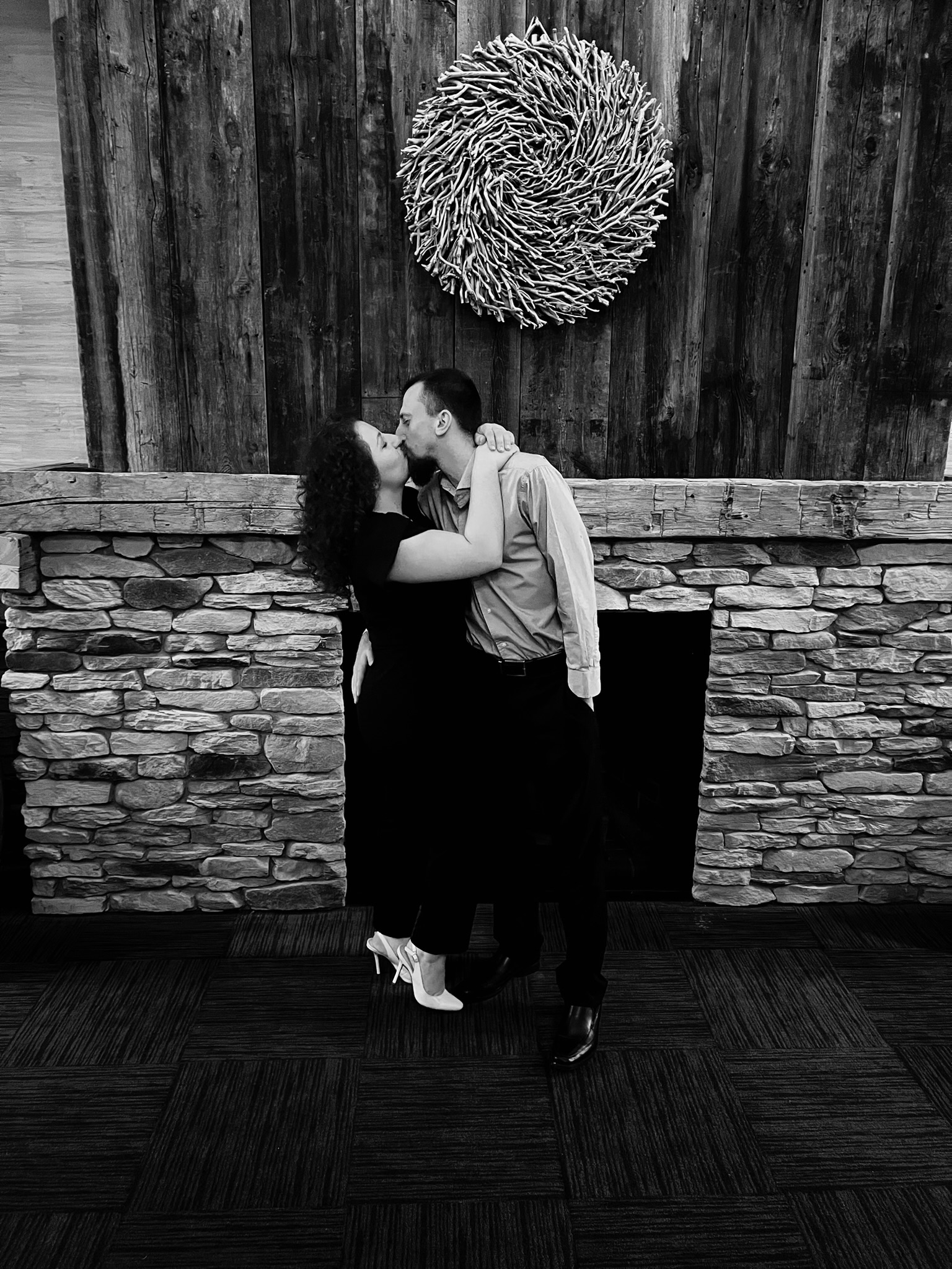 A kiss at a celebration